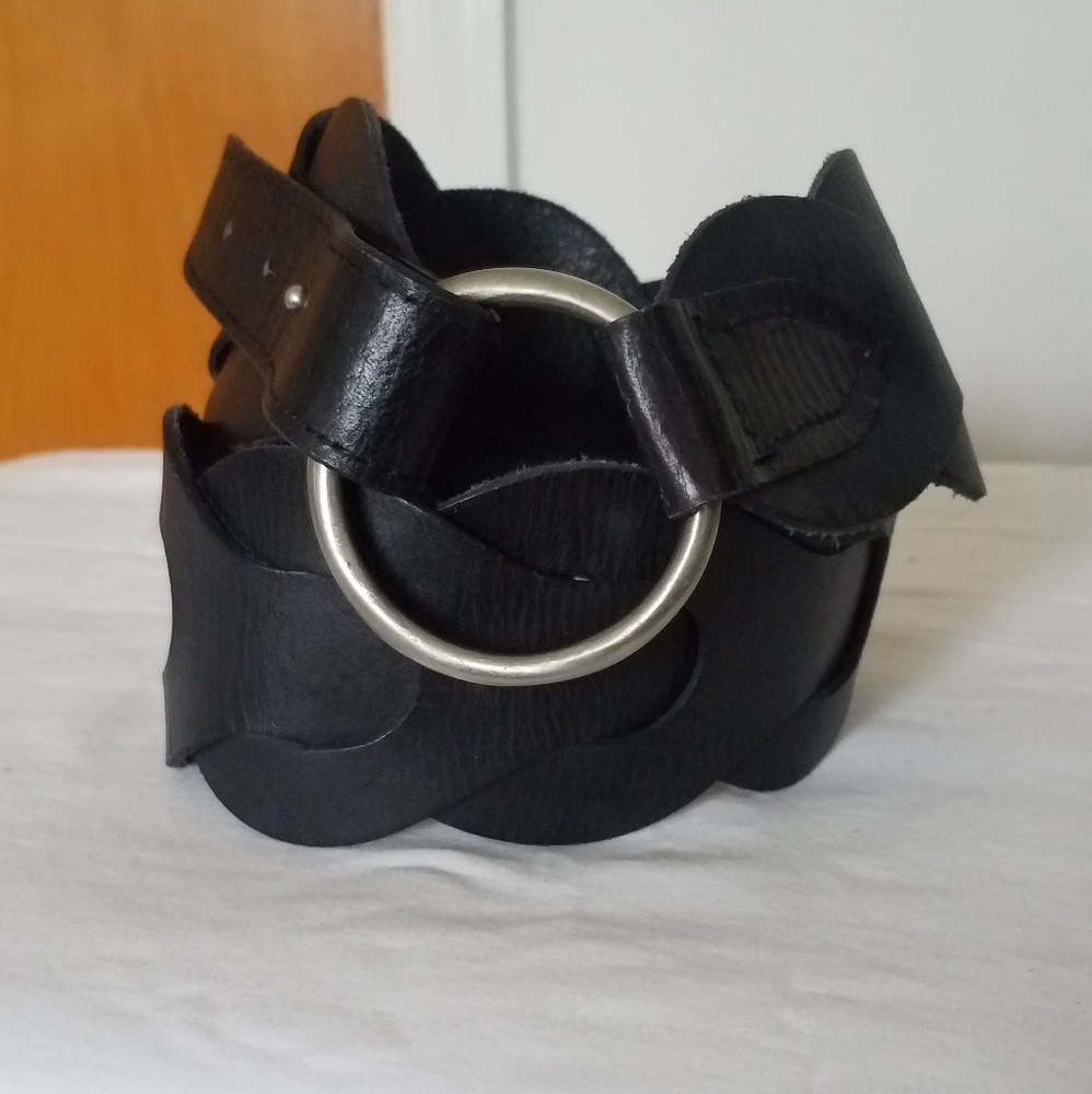 Black Leather Hip Belt by Old Navy Sz S/M
